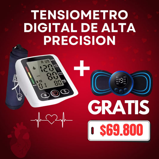 Tensiometro digital de alta precisión + Masajeador mariposa GRATIS