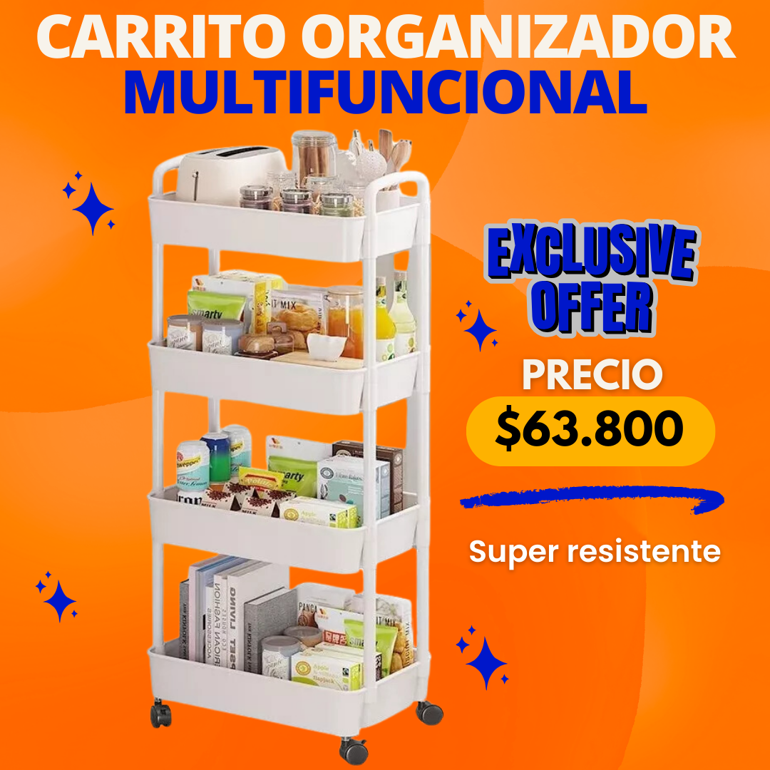 CARRITO ORGANIZADOR MULTIFUNCIONAL DE 4 NIVELES