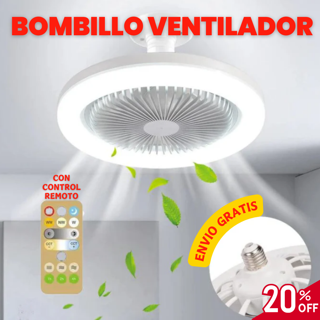 2 EN 1 LAMPARA LUZ LED Y VENTILADOR DE TECHO